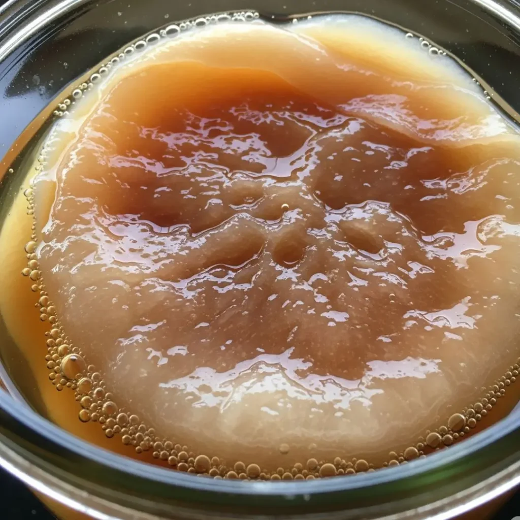 SCOBY utilizado para fazer a bebida fermentada kombucha.