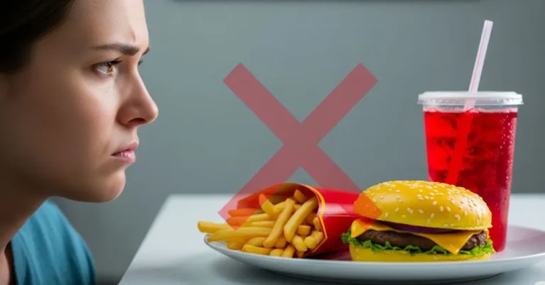 Pessoa olhando com desconforto para alguns dos piores alimentos para a saúde intestinal