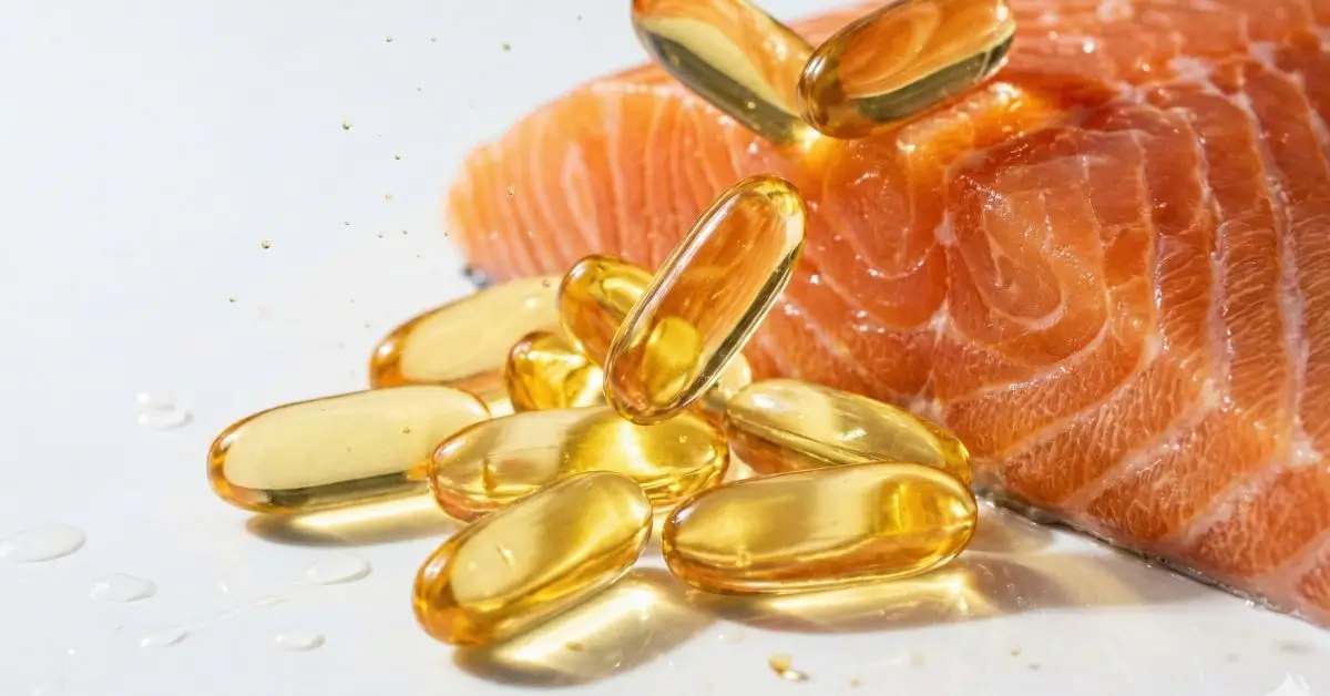 Cápsulas de suplemento de ômega 3 de alta qualidade com selo de pureza